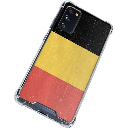 Belgium Flag Distressed Galaxy S20 FE Clear Case